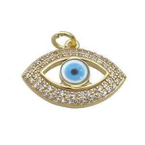 Copper Eye Pendant Pave Shell Evil Eye Gold Plated, approx 12-20mm [FN35513]