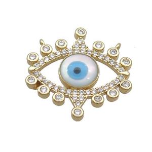 Copper Eye Pendant Pave Shell Evil Eye Gold Plated, approx 20mm [FN35525]
