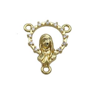 Copper Beauty Pendant Pave Zircon Gold Plated, approx 12-15mm [FN35603]