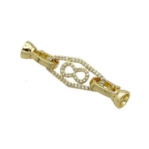 Copper Clasp Pave Zircon Infinity Gold Plated, approx 10-21mm, 6-13mm [FN35628]