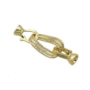 Copper Clasp Pave Zircon MobiusRing Gold Plated, approx 11-19mm, 6-13mm [FN35630]