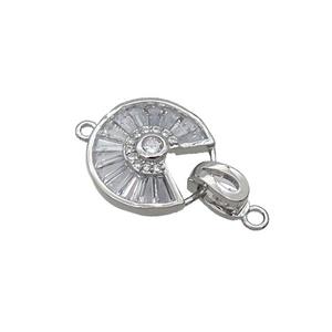 Copper Clasp Pave Zircon Platinum Plated, approx 16mm [FN35643]