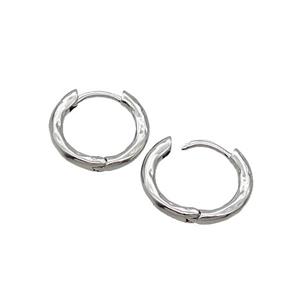 Copper Hoop Earring Platinum Plated, approx 14mm [FN35645]
