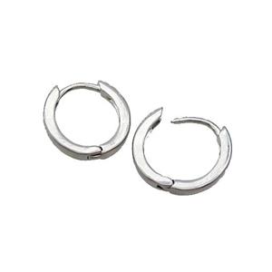 Copper Hoop Earring Platinum Plated, approx 14-15mm [FN35649]