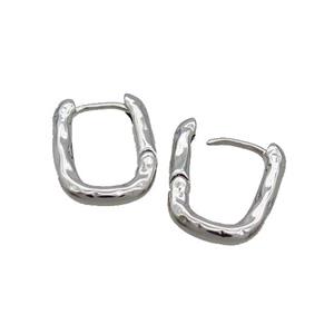 Copper Latchback Earring Platinum Plated, approx 12-15mm [FN35655]