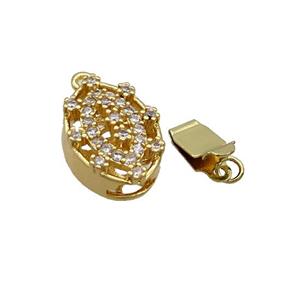 Copper Clasp Pave Zircon Slide 18K Gold, approx 12-19mm [FN35664]