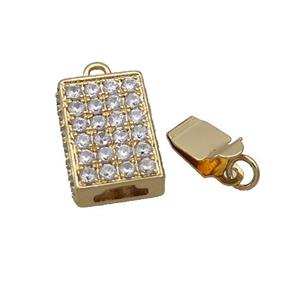 Copper Clasp Pave Zircon Slide 18K Gold, approx 10.5-16mm [FN35671]