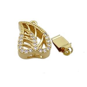 Copper Clasp Pave Zircon Slide 18K Gold, approx 13-19mm [FN35676]