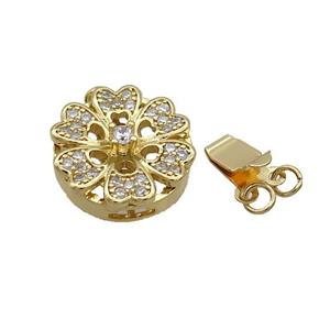 Copper Clasp Pave Zircon Slide 18K Gold, approx 18mm [FN35678]