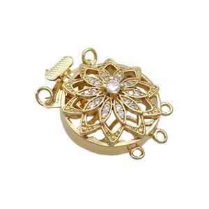 Copper Slide Clasp Pave Zircon 18K Gold, approx 22mm [FN35683]