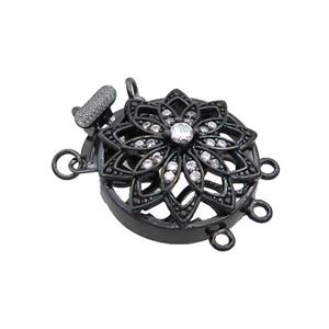 Copper Slide Clasp Pave Zircon Black Plated, approx 22mm [FN35684]
