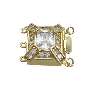 Copper Clasp Pave Zircon Slide 18K Gold, approx 20mm [FN35688]