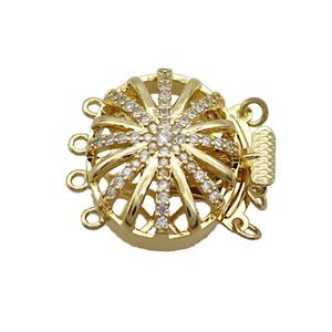 Copper Clasp Pave Zircon Slide 18K Gold, approx 20-26mm [FN35690]