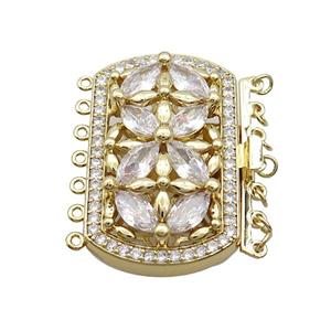 Copper Slide Clasp Pave Zircon 18K Gold, approx 26-43mm [FN35695]