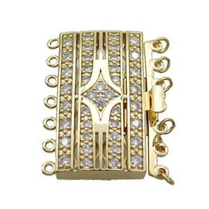 Copper Clasp Pave Zircon Slide 18K Gold, approx 20-36mm [FN35698]