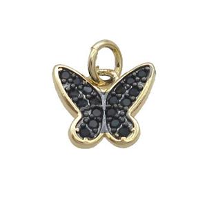 Copper Butterfly Pendant Pave Zircon Gold Plated, approx 9-11mm [FN35710]