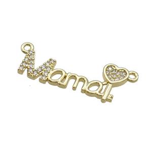 Copper Mama Pendant Pave Zircon Gold Plated, approx 6-25mm [FN35746]
