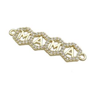 Copper Mama Pendant Pave Zircon Gold Plated, approx 9-27mm [FN35747]