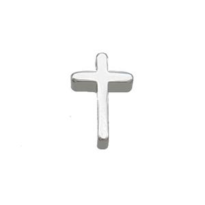 Copper Cross Pendant Platinum Plated, approx 8-13mm [FN35750]