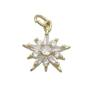 Copper Northstar Pendant Pave Zircon Gold Plated, approx 14mm [FN35772]
