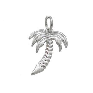 Copper Coconut Tree Pendant Platinum Plated, approx 12-16mm [FN35797]