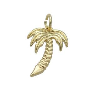 Copper Coconut Tree Pendant Gold Plated, approx 12-16mm [FN35798]