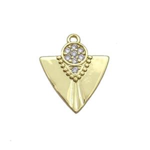 Copper Arrowhead Pendant Pave Zircon Gold Plated, approx 15mm [FN35855]