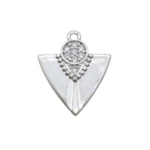 Copper Arrowhead Pendant Pave Zircon Platinum Plated, approx 15mm [FN35856]