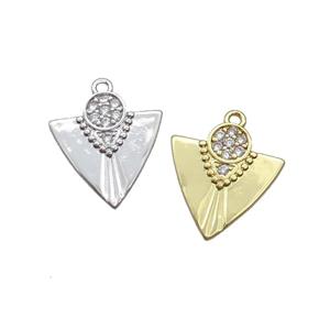 Copper Arrowhead Pendant Pave Zircon Mixed, approx 15mm [FN35857]
