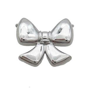 Copper Bowknot Pendant 2loops Platinum Plated, approx 22-25mm [FN35858]
