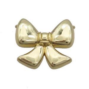 Copper Bowknot Pendant 2loops Gold Plated, approx 22-25mm [FN35859]
