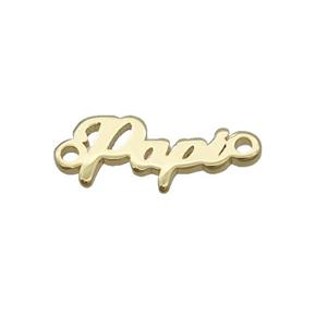 Copper Papi Connector Letter Gold Plated, approx 15mm [FN36157]