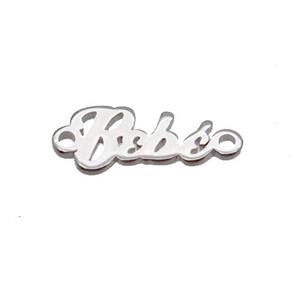 Copper Bebe Connector Letter Platinum Plated, approx 15mm [FN36159]