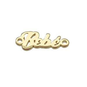 Copper Bebe Connector Letter Gold Plated, approx 15mm [FN36160]