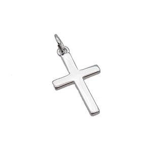 Copper Cross Pendant Platinum Plated, approx 11-17mm [FN36165]