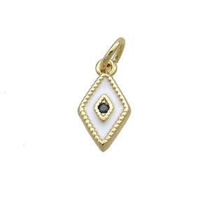 Copper Rhombic Pendant White Enamel Darts Gold Plated, approx 6.5-10mm [FN36182]