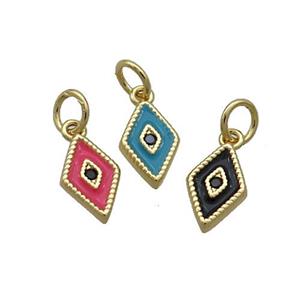 Copper Rhombic Pendant Enamel Darts Gold Plated Mixed, approx 6.5-10mm [FN36188]