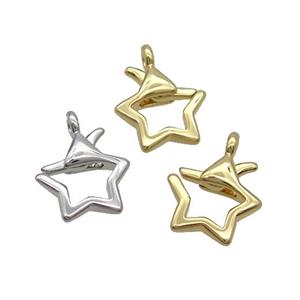 Copper Lobster Claps Star Mixed, approx 11.5mm [FN36252]