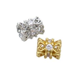Copper Tube Beads Pave Zircon Mixed, approx 4-5mm [FN36264]