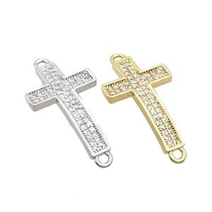 Copper Cross Connector Pave Zircon Mixed, approx 13-21mm [FN36334]