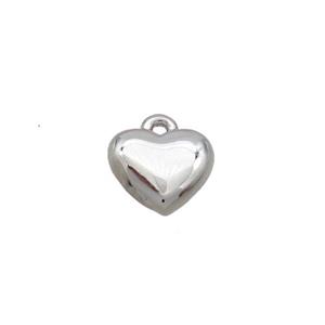 Copper Heart Pendant Platinum Plated, approx 5.5mm [FN36345]