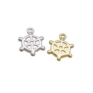 Copper Ship Helm Pendant Mixed, approx 7mm [FN36356]