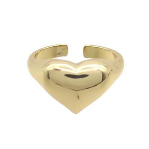 Copper Ring Heart Gold Plated, approx 15mm, 18mm dia [FN36470]