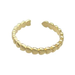 Copper Ring Heart Gold Plated, approx 3mm, 18mm dia [FN36480]