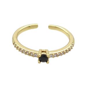 Copper Ring Pave Zircon Gold Plated, approx 3mm, 18mm dia [FN36483]