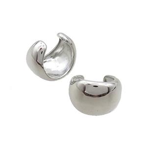 Copper Clip Earring Platinum Plated, approx 14mm [FN36514]