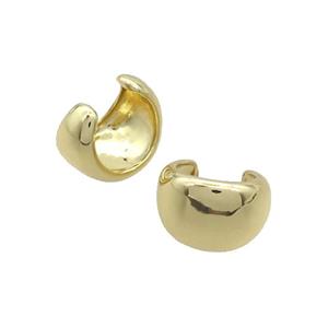 Copper Clip Earrings Gold Plated, approx 14mm [FN36515]