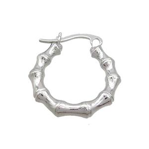 Copper Latchback Earring Bamboo Platinum Plated, approx 20mm [FN36518]