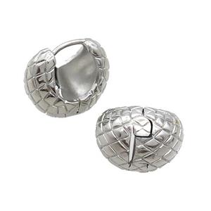 Copper Hoop Earring Snakeskin Platinum Plated, approx 15-20mm [FN36520]