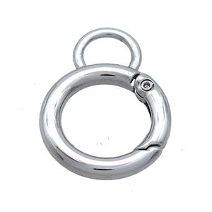 Copper Carabiner Clasp Platinum Plated, approx 23mm, 12mm [FN36571]